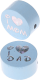 Perlina con motivo glitterato "I Love Mom / Dad" : azzurro bambino