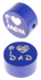 Perlina con motivo glitterato "I Love Mom / Dad" : blu scuro