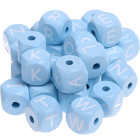 Dadi azzurro bambino con lettere ad incavo 10 mm