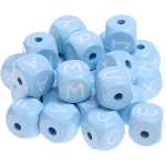 Dadi azzurro bambino con lettere ad incavo 10 mm