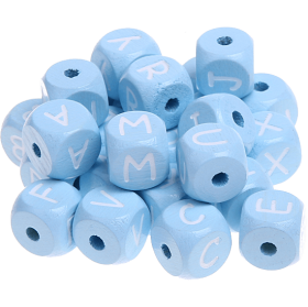 Dadi azzurro bambino con lettere ad incavo 10 mm