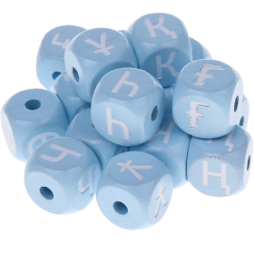 Dadi azzurro bambino con lettere ad incavo 10 mm - Kazako