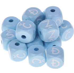 Dadi azzurro bambino con lettere ad incavo 10 mm - Croato
