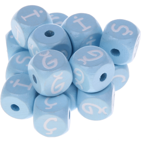 Dadi azzurro bambino con lettere ad incavo 10 mm - Turco