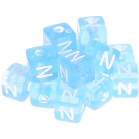 580 Dadi in plastica azzurra – Lettera N (0,5 Kg)