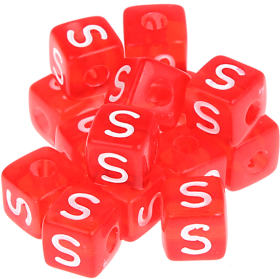 580 Dadi in plastica rosso arcobaleno – Lettera S (0,5 Kg)