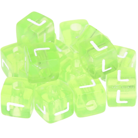 580 Dadi in plastica verde arcobaleno – Lettera L (0,5 Kg)