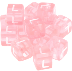 580 Dadi in plastica rosa – Lettera L (0,5 Kg)