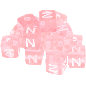 580 Dadi in plastica rosa – Lettera N (0,5 Kg)
