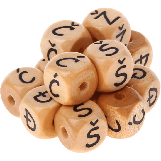 Geprägte Buchstabenwürfel 10mm - Kroatisch