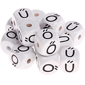 Dadi bianchi con lettere ad incavo 10 mm - Ungherese