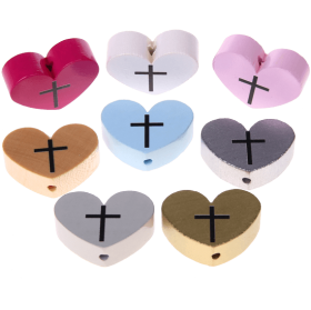 Perlina con motivo “Cuore con croce”