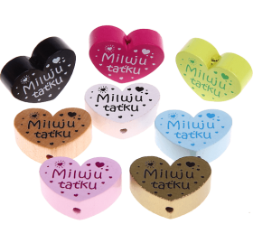Perlina a forma di cuore con motivo "Miluju taťku"