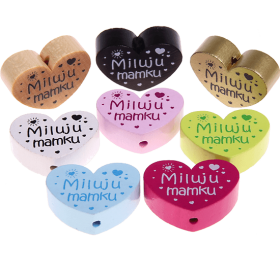 Perlina a forma di cuore con motivo "Miluju mamku"