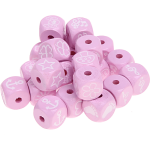 Dadi rosa con lettere ad incavo 10 mm - Immagini