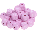 Dadi rosa con lettere ad incavo 10 mm