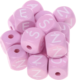 Dadi rosa con lettere ad incavo 10 mm - Polacco