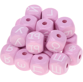 Dadi rosa con lettere ad incavo 10 mm - Russo