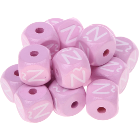 Dadi rosa con lettere ad incavo 10 mm - Spagnolo