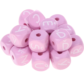 Dadi rosa con lettere ad incavo 10 mm - Ceco