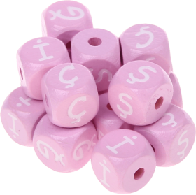 Dadi rosa con lettere ad incavo 10 mm - Turco