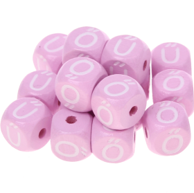 Dadi rosa con lettere ad incavo 10 mm - Ungherese