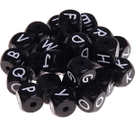 Dadi neri con lettere ad incavo 10 mm