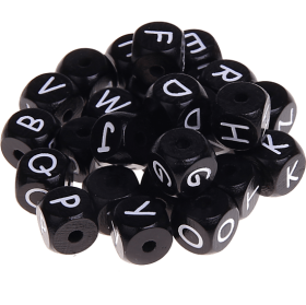 Dadi neri con lettere ad incavo 10 mm