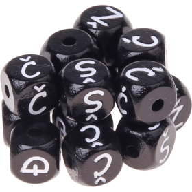 Dadi neri con lettere ad incavo 10 mm - Croato