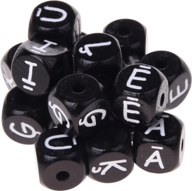 Dadi neri con lettere ad incavo 10 mm - Polacco
