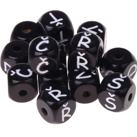 Dadi neri con lettere ad incavo 10 mm - Ceco