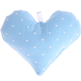 Cuoricino in tessuto a puntini – Azzurro bambino