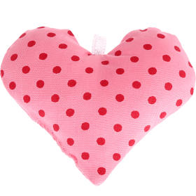 Cuoricino in tessuto a pois – Rosa bambina