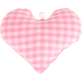 Cuoricino in tessuto a scacchi – Rosa