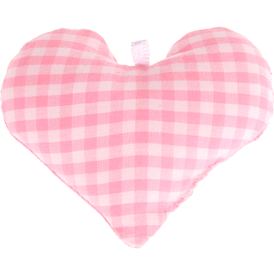 Cuoricino in tessuto a scacchi – Rosa