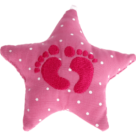 Stellina in tessuto con ''Piedini bebè'' – Rosa bambina