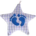 Stellina in tessuto con ''Piedini bebè'' – Azzurro bambino