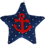 Stellina in tessuto con ancora – Blu