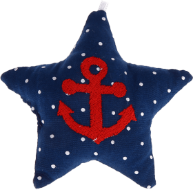 Stellina in tessuto con ancora – Blu