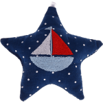 Stellina in tessuto con barchetta – Blu