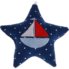 Stellina in tessuto con barchetta – Blu