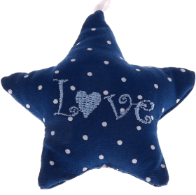Stellina in tessuto ''Love'' – Blu