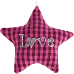 Stellina in tessuto ''Love'' – Rosa scuro