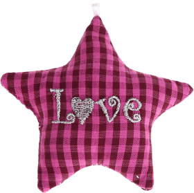 Stellina in tessuto ''Love'' – Rosa scuro