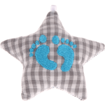 Stellina in tessuto con ''Piedini bebè'' – Grigio