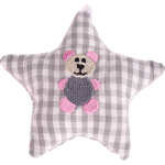 Stellina in tessuto con orsetto – Grigio