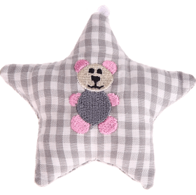 Stellina in tessuto con orsetto – Grigio