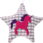 Stellina in tessuto con unicornio – Grigio