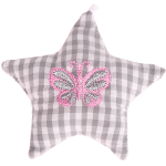 Stellina in tessuto con farfalla – Grigio