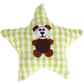 Stellina in tessuto con orsetto – Verde